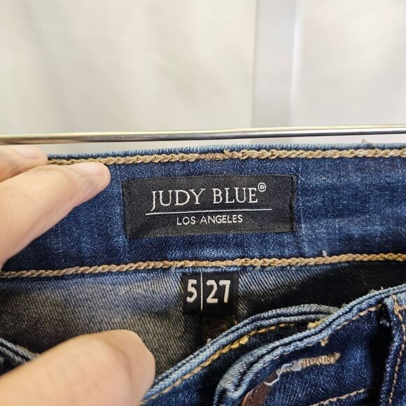 Judy Blue Relaxed Fit Shark Bite Hem Jeans Size 5/27 - Picture 3 of 6